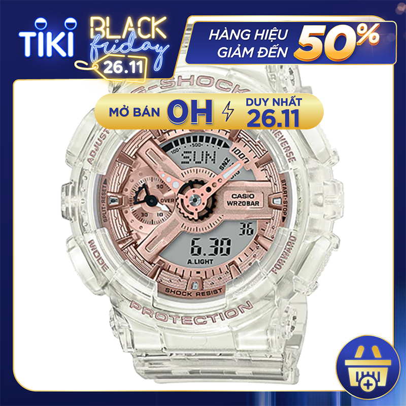 Đồng Hồ Nữ Dây Nhựa Casio G-Shock GMA-S110SR-7ADR Chính Hãng - GMA-S110SR-7A Jelly Trong Suốt