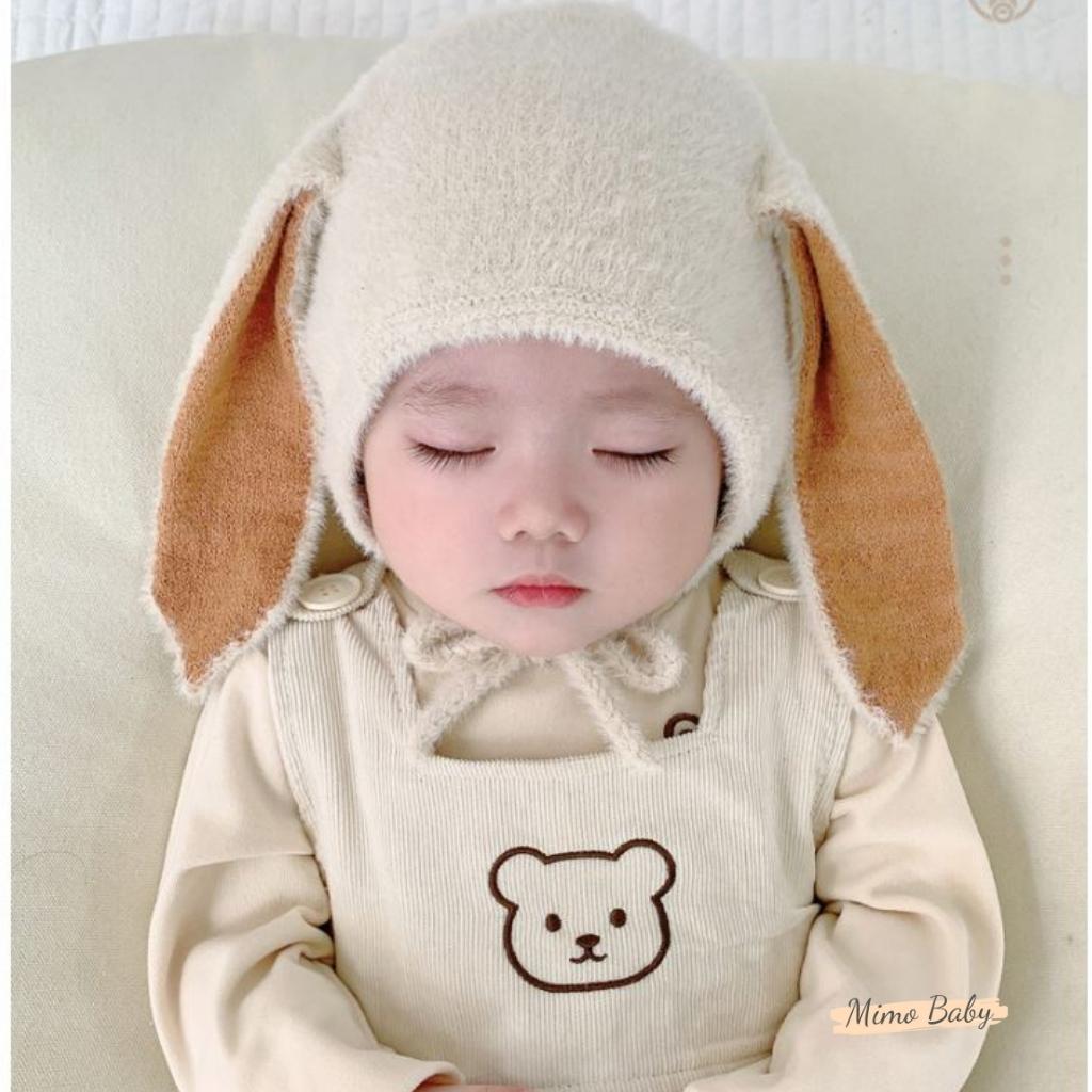 Mũ len lông tai thỏ, nón mùa đông dễ thương cho bé ML199 Mimo Baby