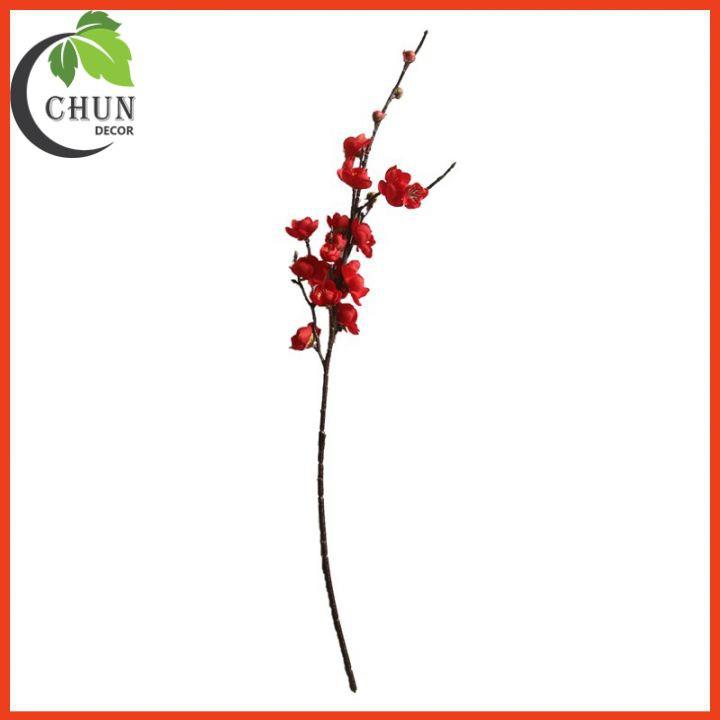 Hoa giả, cành đào cổ dài 70cm trang trí nhà cửa, văn phòng, cửa hàng, làm đạo cụ chụp ảnh