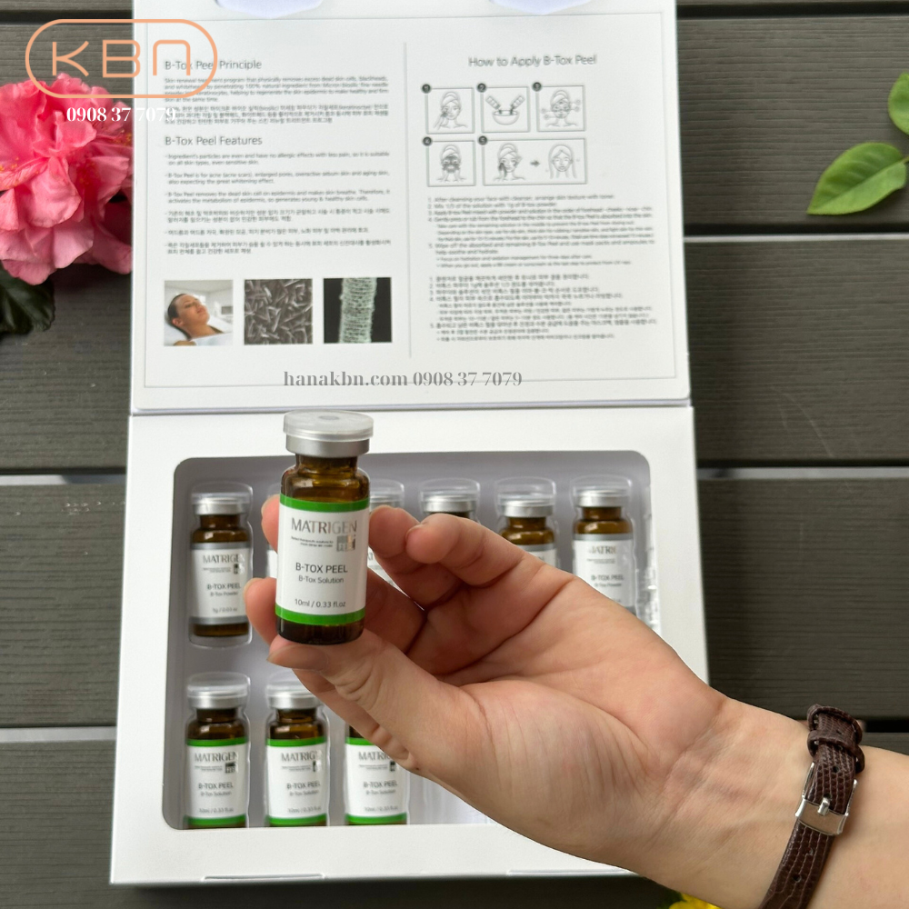 Tảo Peel Da B-TOX PEEL, Tảo Tái Tạo Da 2 Màu - 12 Lọ/ Hộp - Loại Bỏ Độc Tố, Mụn, Làm Sạch Da