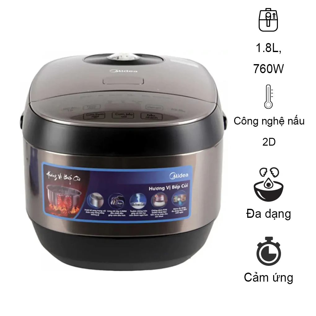 Nồi Cơm Điện Tử Midea MB-FS5022 1.8 lít - Hàng chính hãng