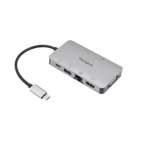 Hub chuyển đổi Type C Targus 6 in 1 ( USB 3.2 Gen1 x 2 + HDMI 4K,30Hz + VGA + Type C PD + LAN RJ45 ) - Hàng chính hãng