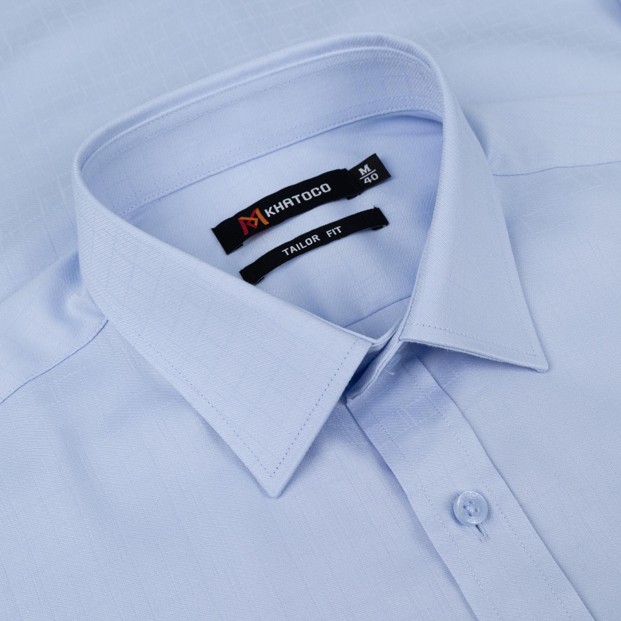 Áo sơ mi nam KHATOCO Tailor Fit dài tay A1MD538T1-CNCR735-2703-D