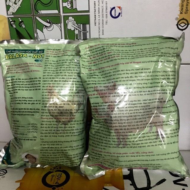 1kg Chế phẩm đệm lót sinh học khử mùi chuồng trại BALASA, xử lý môi trường
