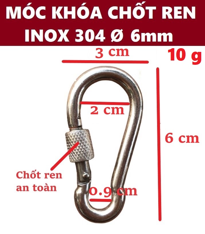 Móc xích Chốt Ren An Toàn INOX [ Ø 6mm ]