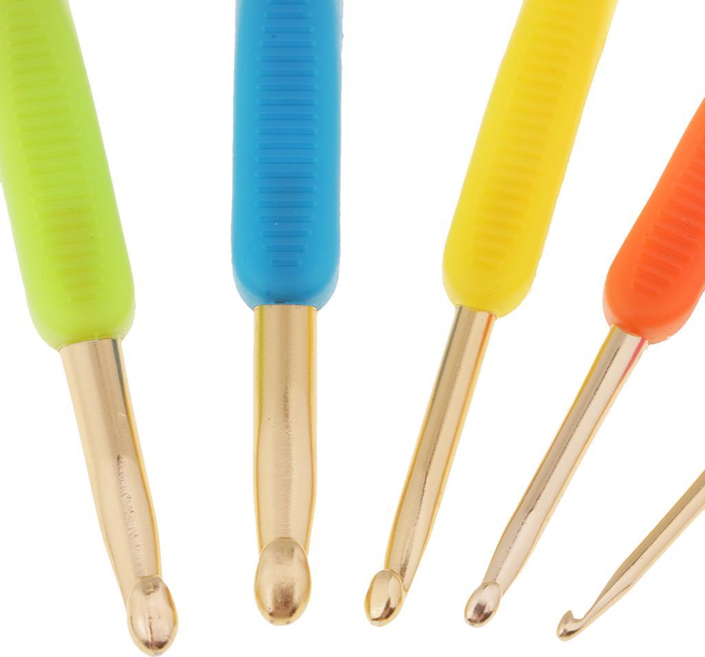 5 Chiếc Tay Cầm Nhựa Nhôm Móc Đan Bộ Kim Chỉ 3mm-5.5mm