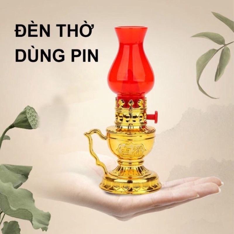 Đèn Thờ Sử Dụng Pin Vĩnh Cửu Kiểu Dáng Cổ Kính Trang Nghiêm, An Toàn Tiết Kiệm Điện Khi Sử Dụng