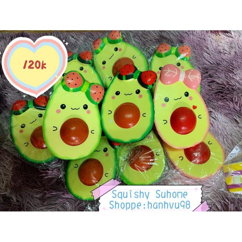 Squishy trái bơ đeo nơ siu hot(kèm bao bì)