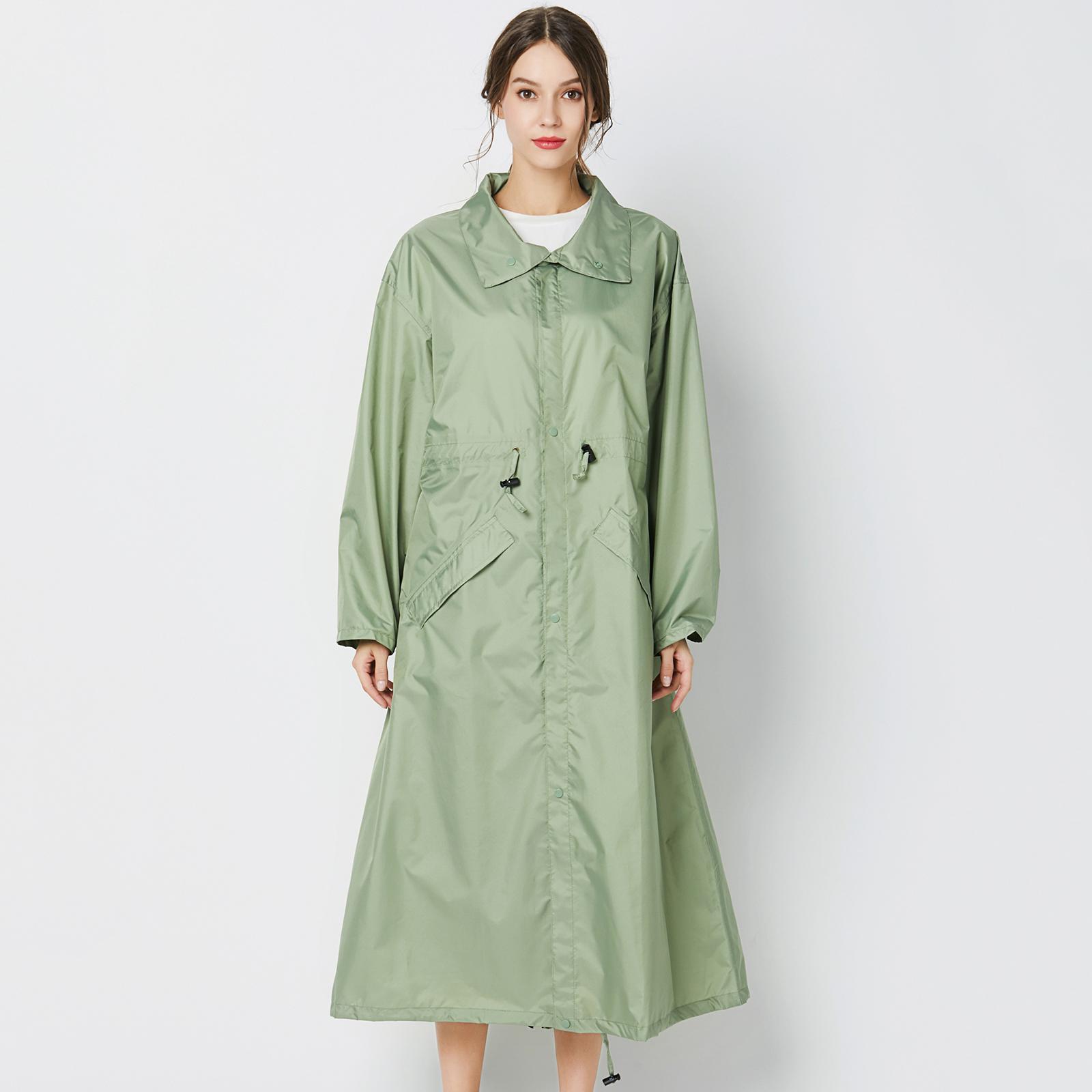 Rain Jacket Women Long Rain Coat Lightweight Waterproof Outdoor Hooded Windbreaker