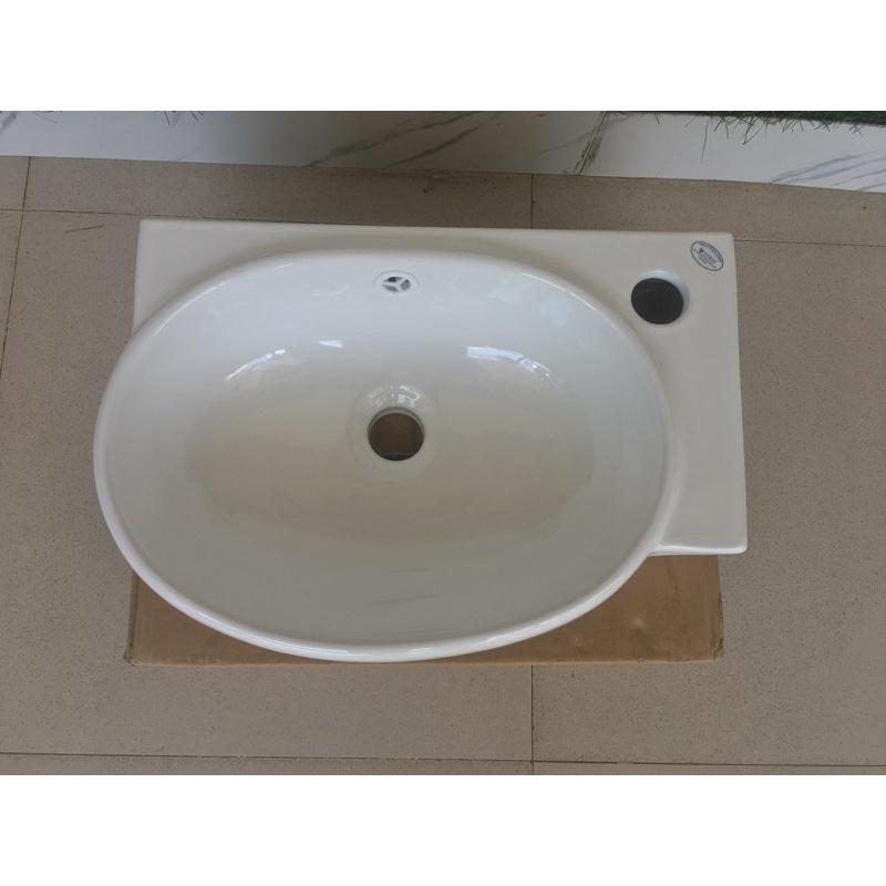 Chậu lavabo sứ, chậu rửa mặt treo tường loại nhỏ cho phòng tắm chật hẹp, men đẹp