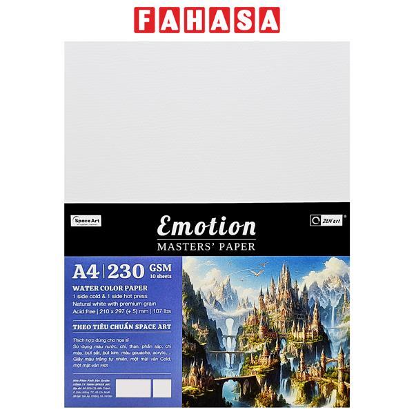 Giấy Vẽ Màu Nước Emotion A4 - 10 Tờ 230gsm - Zen Art 8453