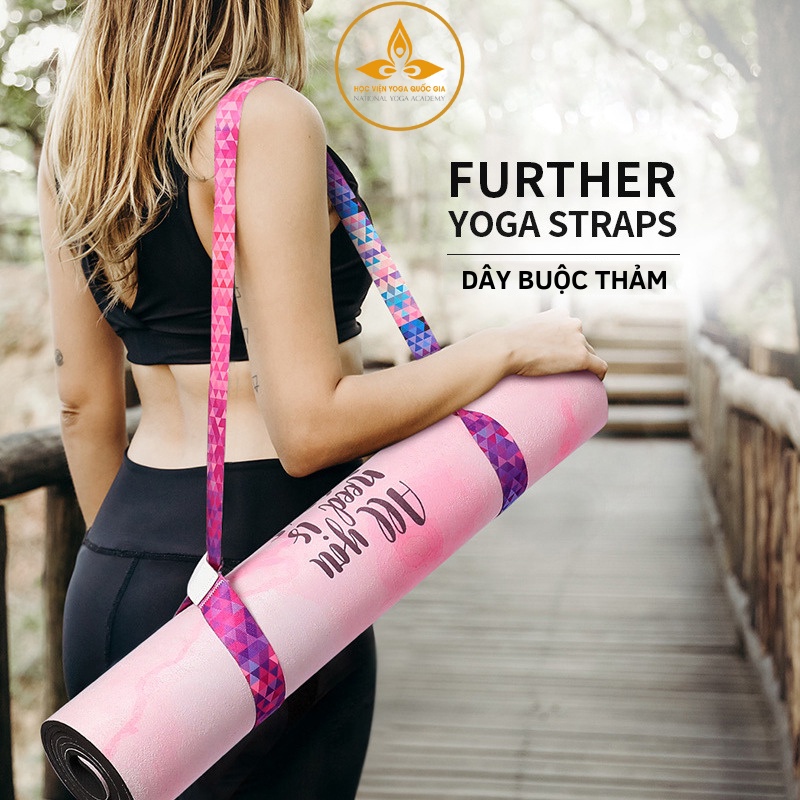 Dây buộc thảm tập Yoga , dây đeo thảm in hoạ tiết , dây đai cotton co giãn đa năng tiện dụng hỗ trợ các bài tập Yoga