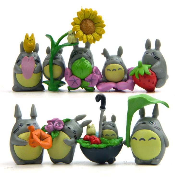 Bộ combo 09 mô hình Totoro nhỏ xinh cho các bạn trang trí tiểu cảnh, terrarium, DIY