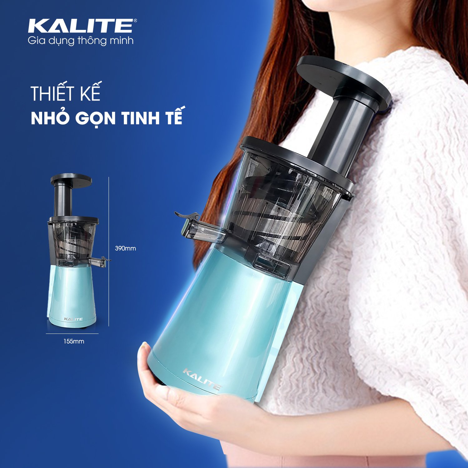 Máy Ép Chậm Kalite KL-530 Tiêu Chuẩn Châu Âu Dung Tích 400 ML Công Suất 200 W - Hàng Chính Hãng