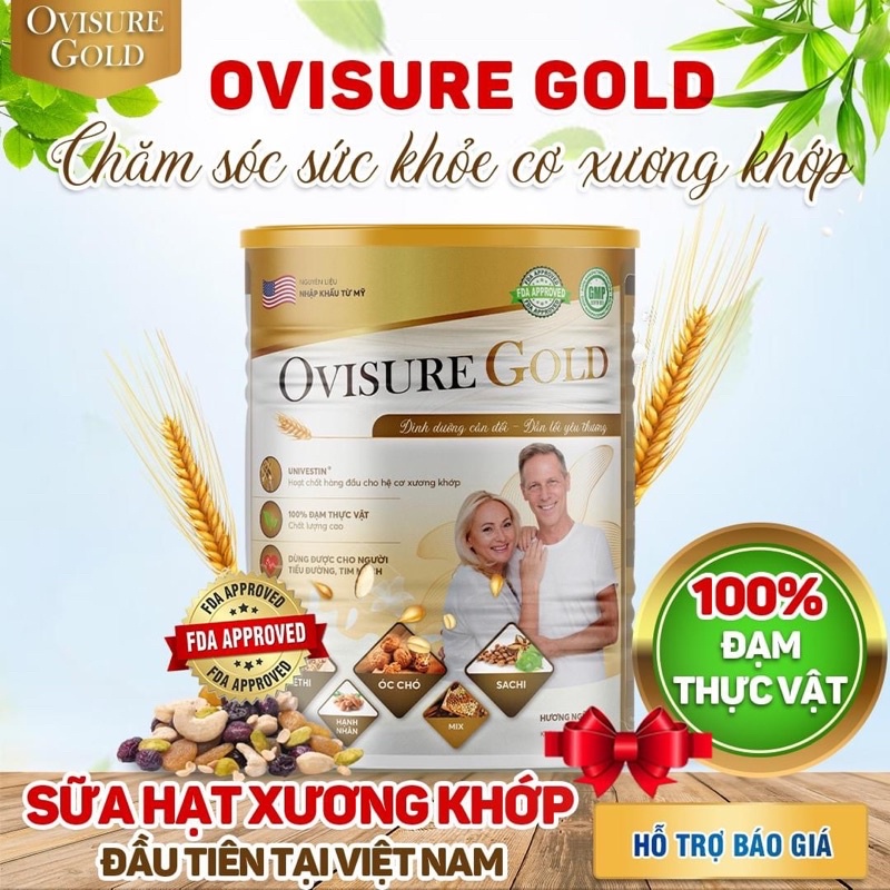 Sữa Hạt Xương Khớp Ovisure Gold Hộp 650g - Hỗ Trợ Sức Khỏe Xương Khớp, giúp nuôi dưỡng và bảo vệ sụn khớp, xương khớp, hấp thụ tốt. chính hãng