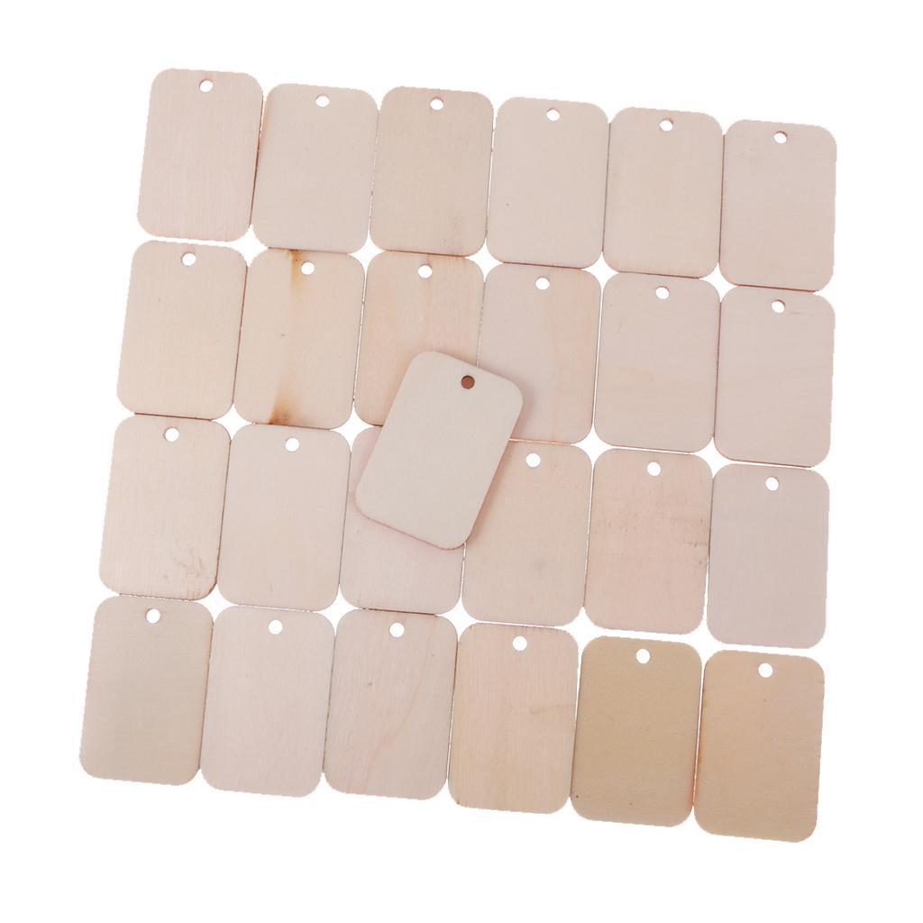 75pcs Natural Blank Gift Tags Wooden Plaque Board for Kids Painting Drawing