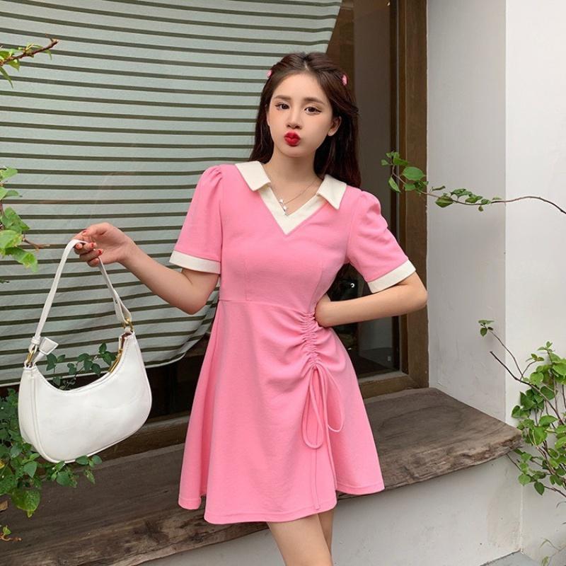 Đầm polo cổ tim bigsize nữ tay ngắn dáng xòe chất gân tăm co giãn nữ từ 60-95kg BIGSIZE CÔ NHỎ - G92