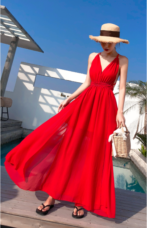 Váy Maxi Xẻ Tà Đi Biển Đẹp