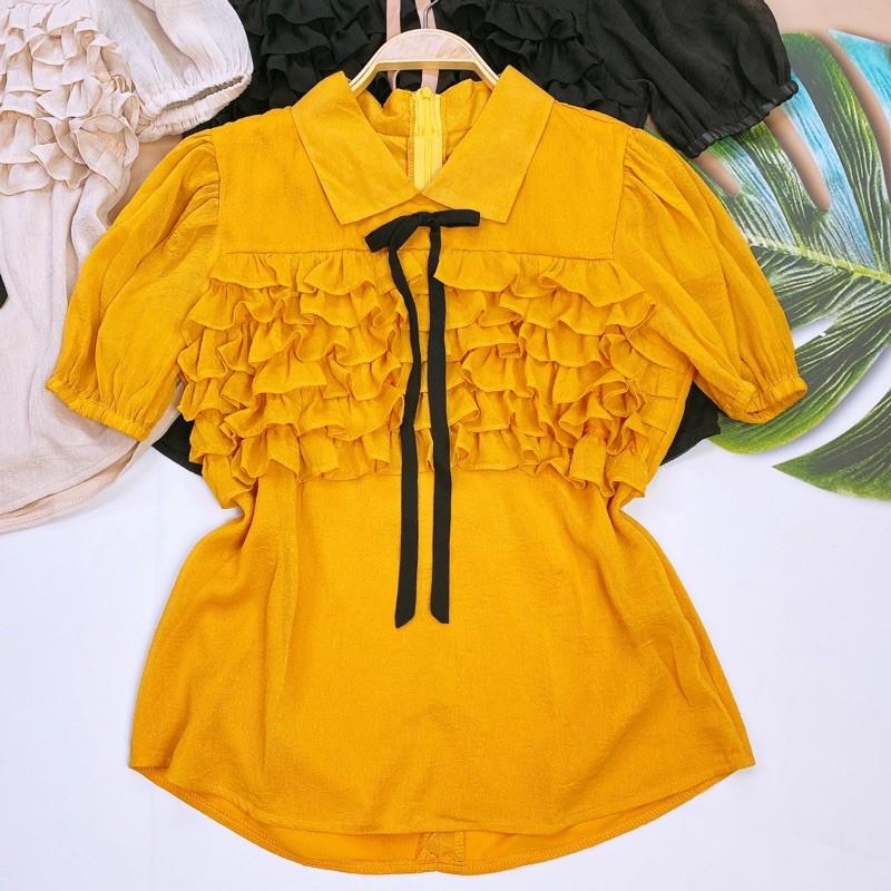 Áo sơ mi nữ phối bèo Sutp shop