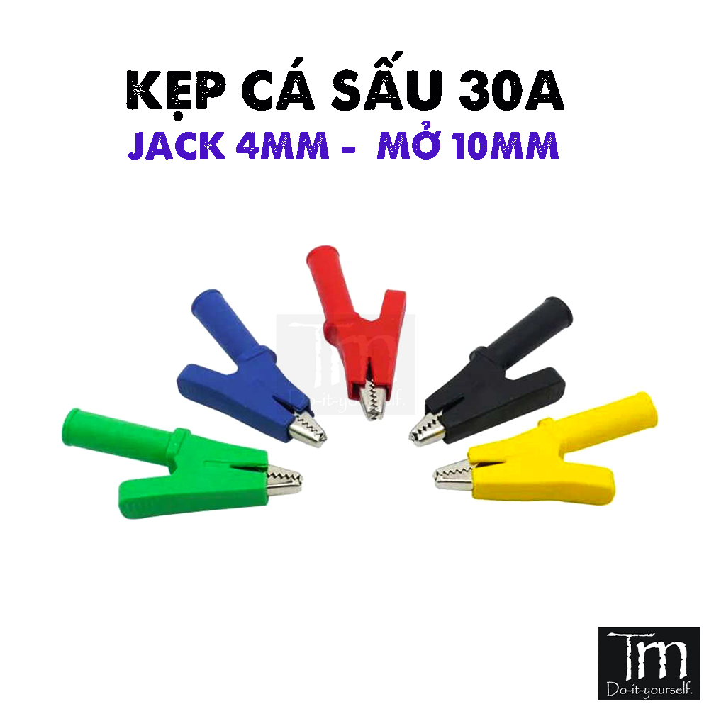 Kẹp Cá Sấu Loại Tốt 4mm Mở 10mm - 30A