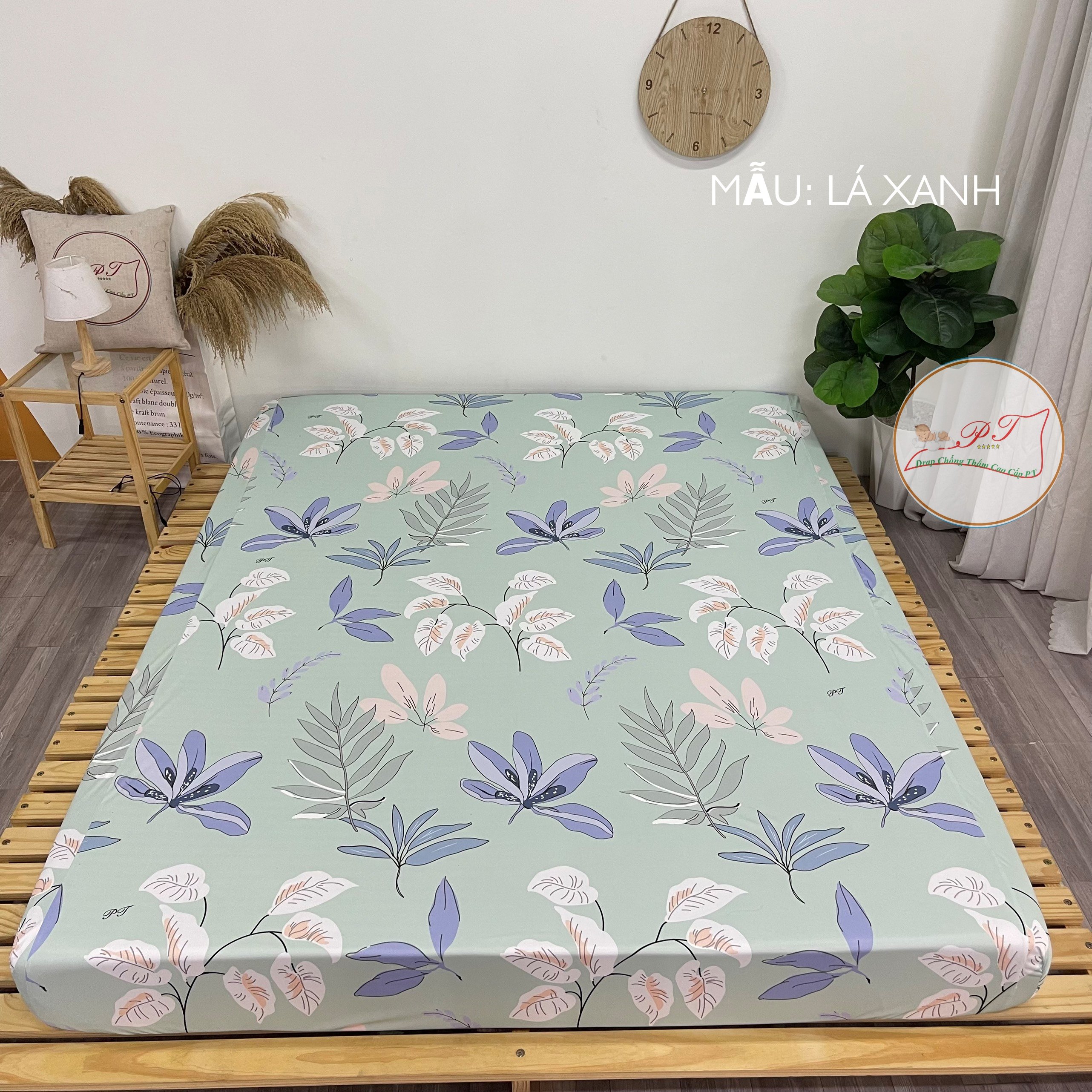 Ga Chống Thấm Cao Cấp PT Mẫu Họa Tiết Lá Xanh