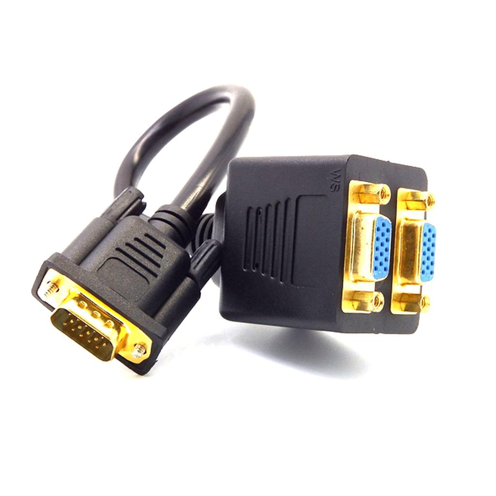 24+5 DVI-I Single Link Male to Dual VGA Ports Splitter Video Cable Adapter 0.25M/0.8FT