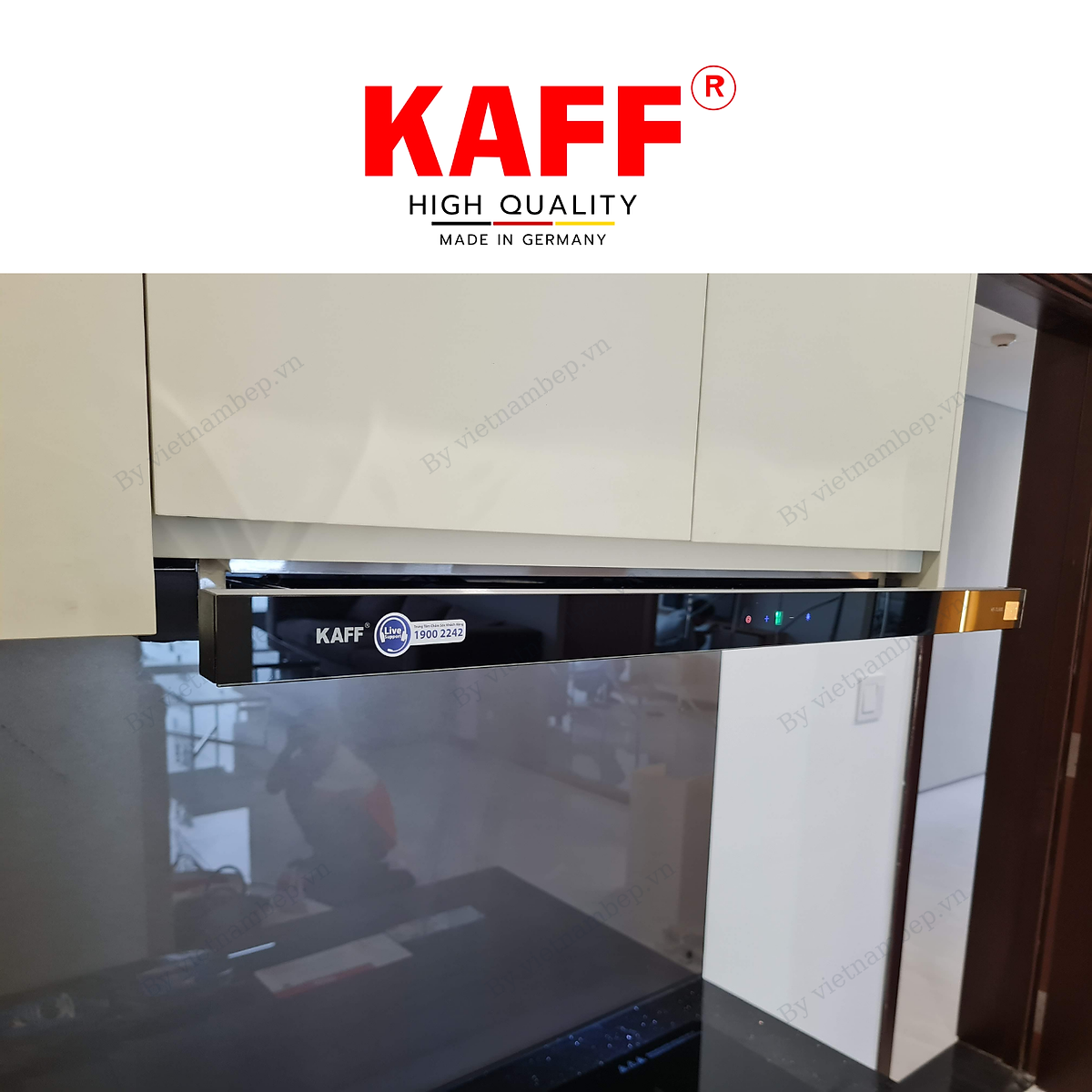 Máy hút mùi âm tủ  inox phối kính cảm ứng 700mm KAFF KF-TL700 Tặng bộ lọc than thay thế - Hàng Chính Hãng