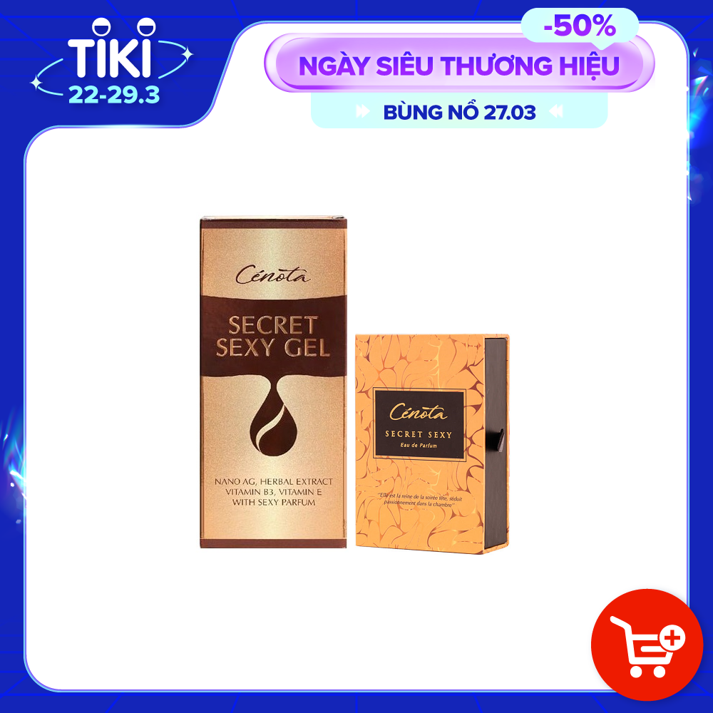 Combo Nước Hoa Vùng Kín Cenota Secret Sexy + Dung Dịch Vệ Sinh Phụ Nữ Làm Hồng &amp; Se Khít Vùng Kín Cenota Secret Sexy Gel