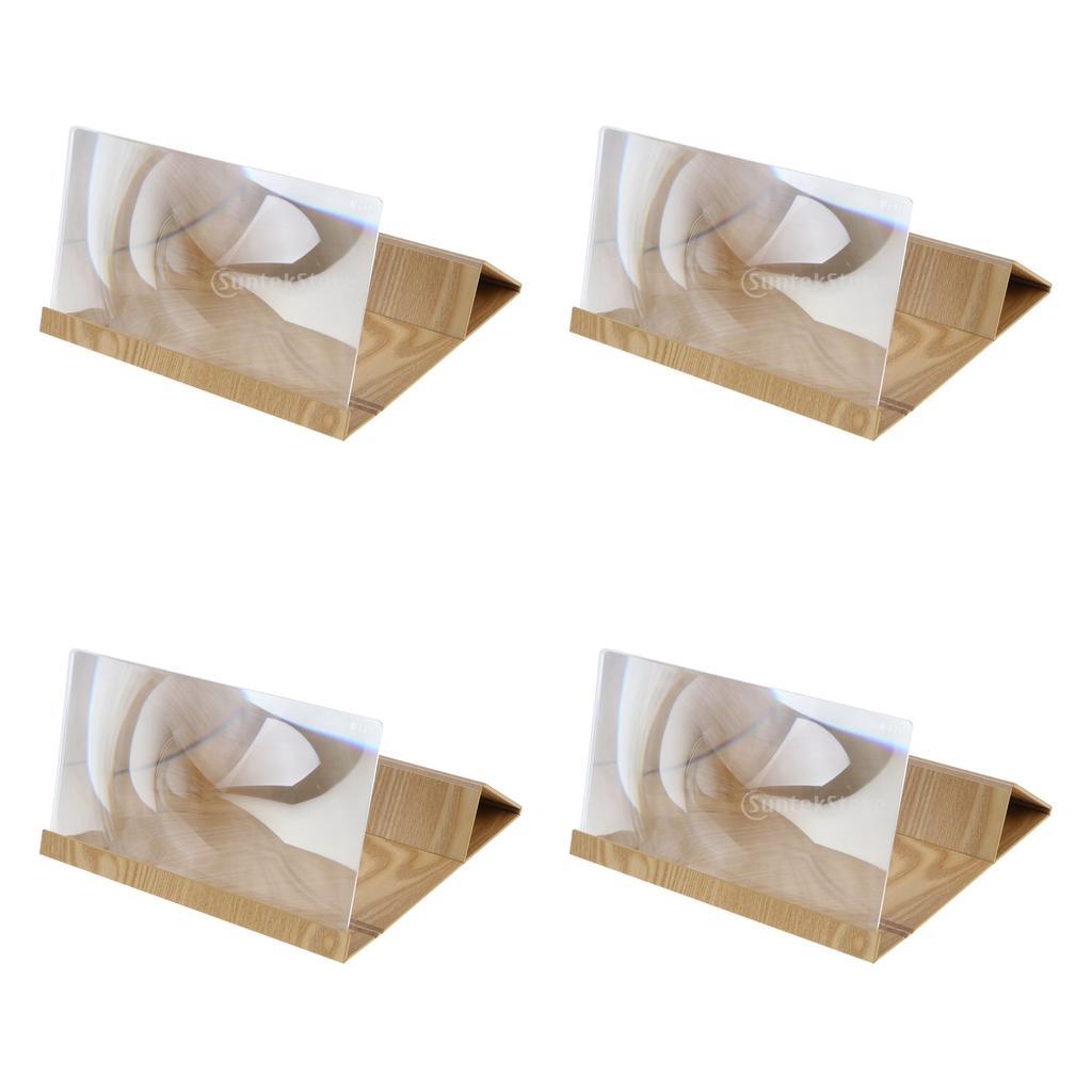 4Pieces Mobile Phone Screen Magnifier Video Amplifier Folding Enlarge Golden