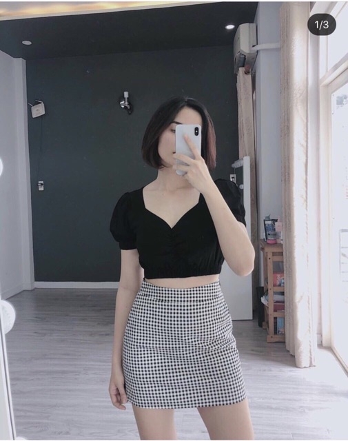 Áo croptop tay phồng (có hình thật)