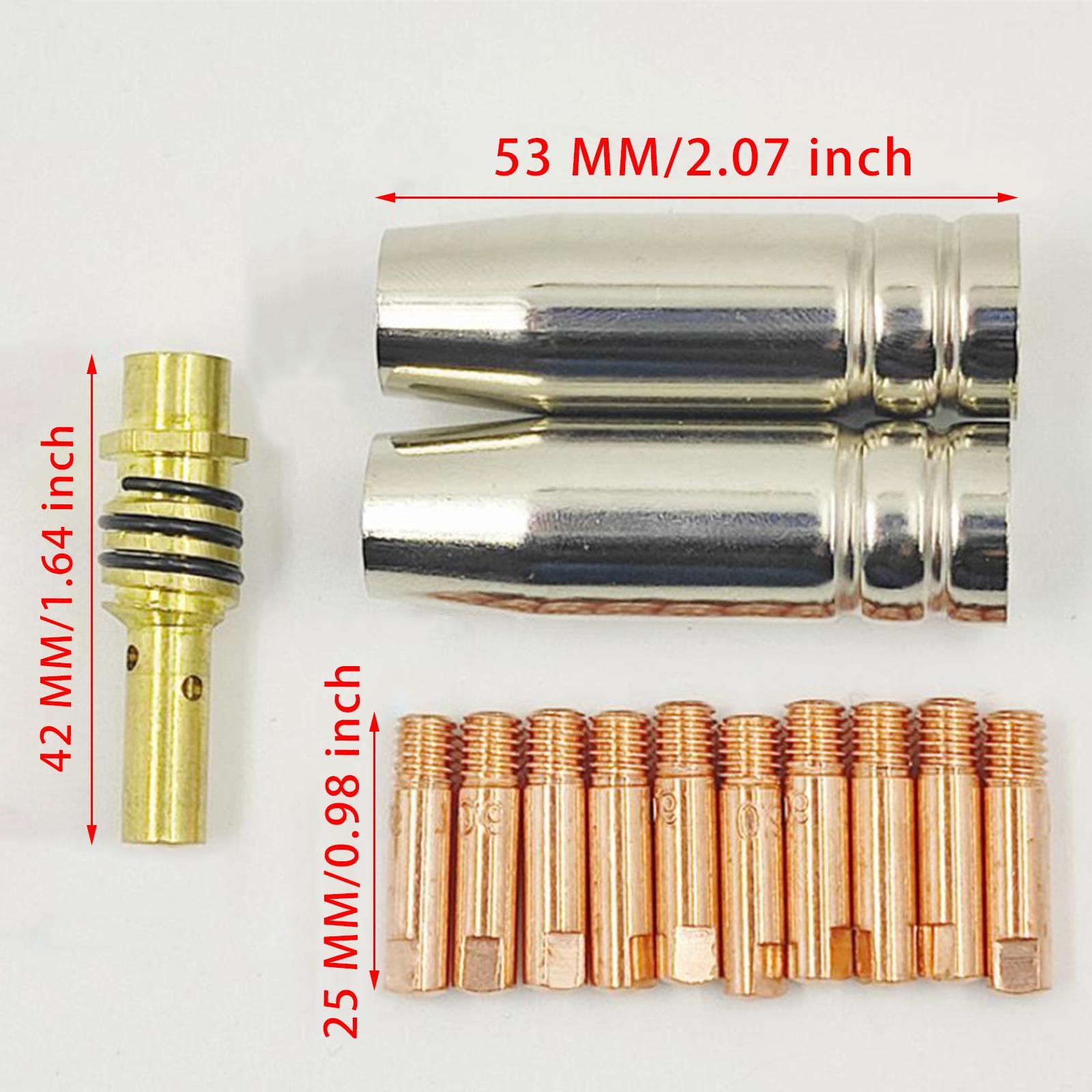 13 Pieces Weld Contact Nozzle Conductive Nozzle Gas Shielded Welding Welding Torch for MB-15AK/MIG/,Welding Contact Nozzle Tool Set Accessories