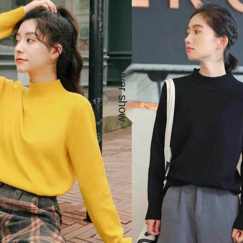 Áo len tay dài cổ lọ hợp thời trang cho nữ