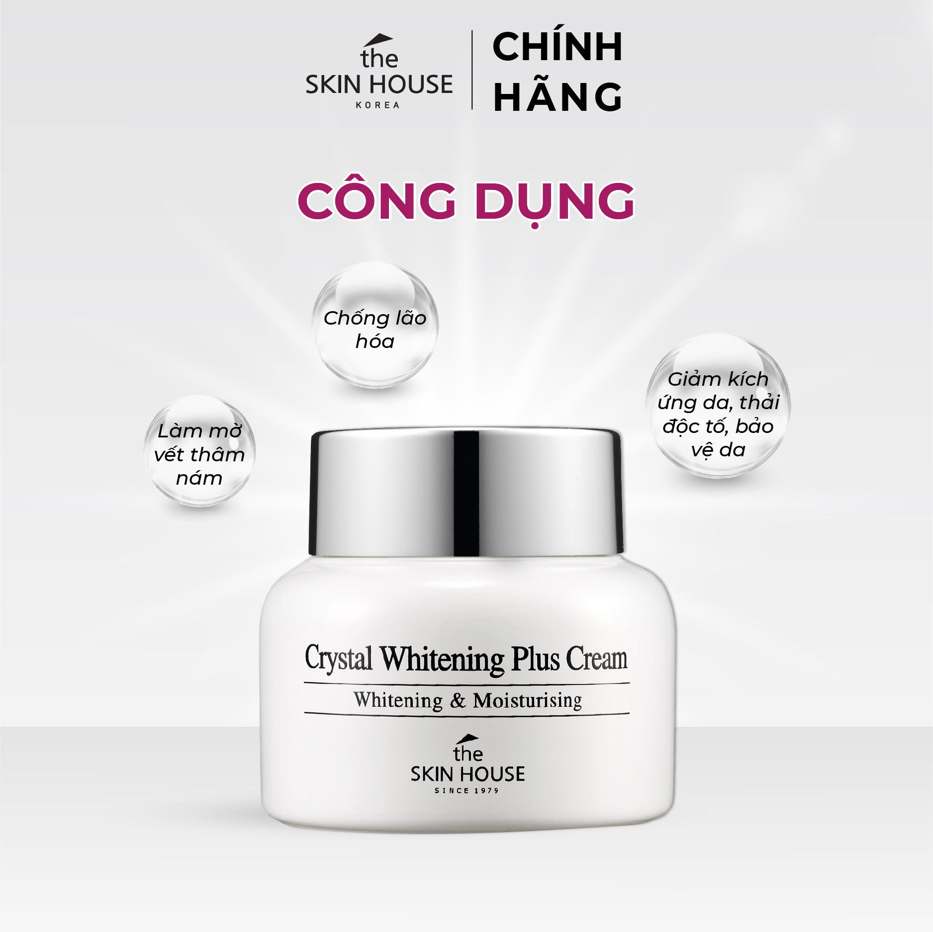 T21 Kem dưỡng giúp làm trắng da và mờ vết nám  - CRYS.TAL WHITENING PLUS CREAM 50gram