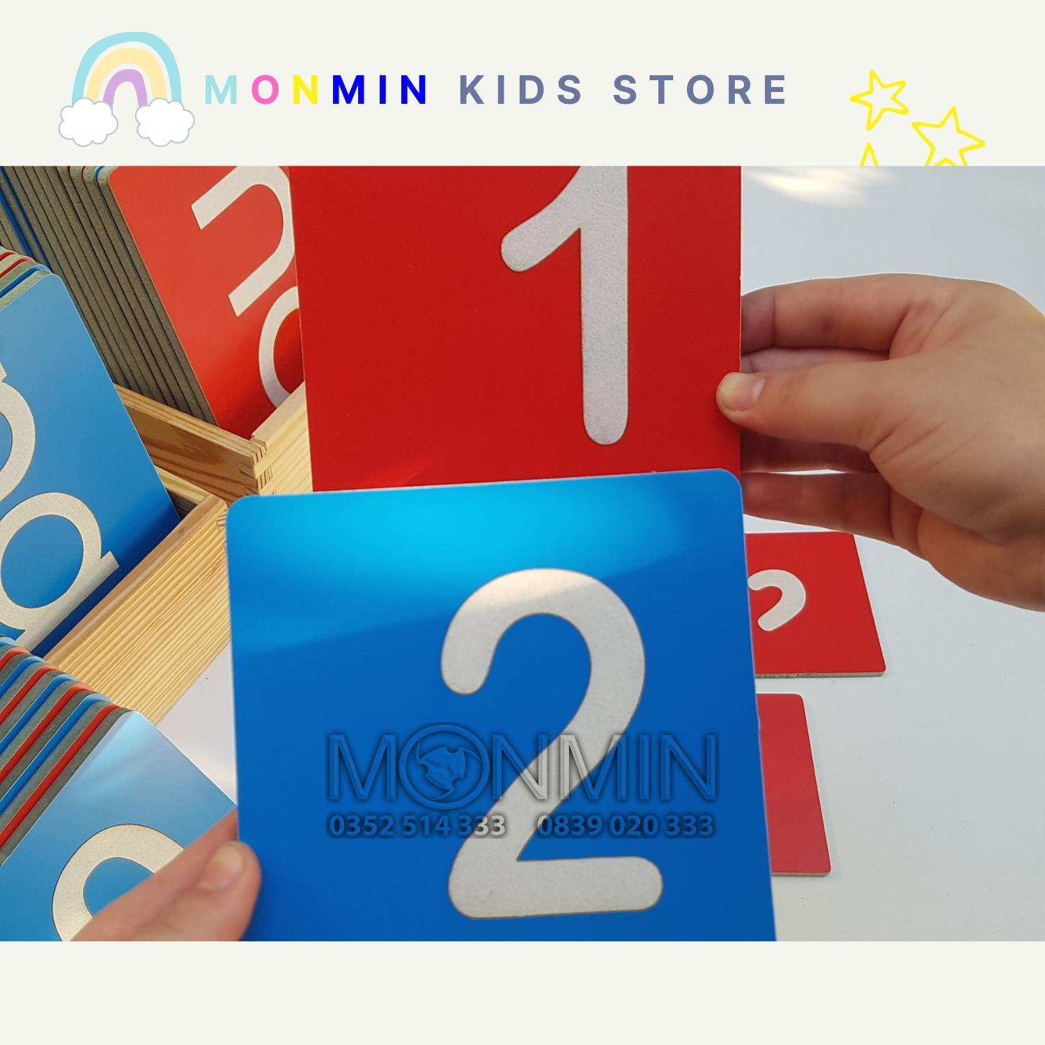 Bộ 10 Số nhám MONMIN (Montessori Sandpaper Numbers)