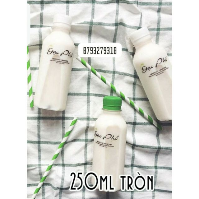 50 chai nhựa pet tròn 250ml kèm tem thank you