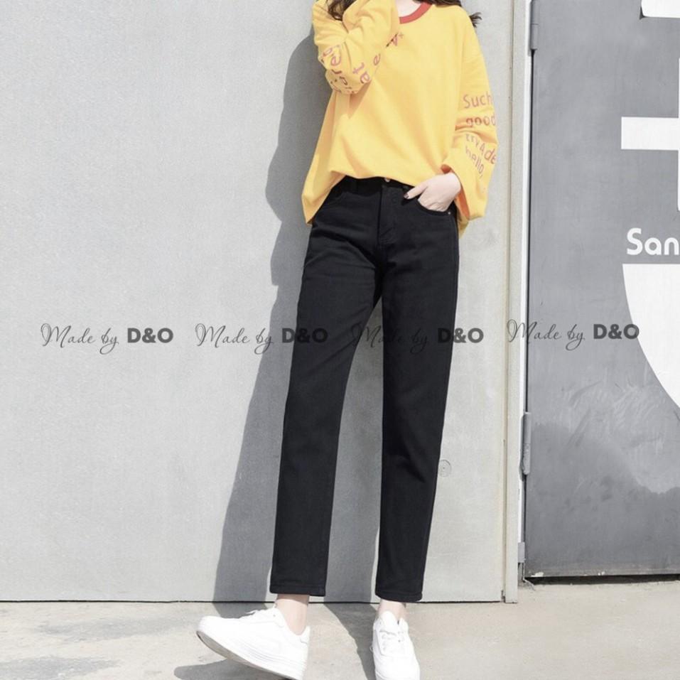 Quần Baggy Nam/Nữ Đen Tuyền Basic, Lưng Cao Siêu Đẹp, Không Co Giãn