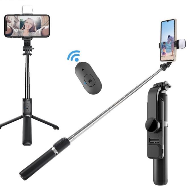 Gậy chụp ảnh 3 chân Gậy tự sướng selfie chụp hình bluetooth điều khiển từ xa xoay nhiều góc độ
