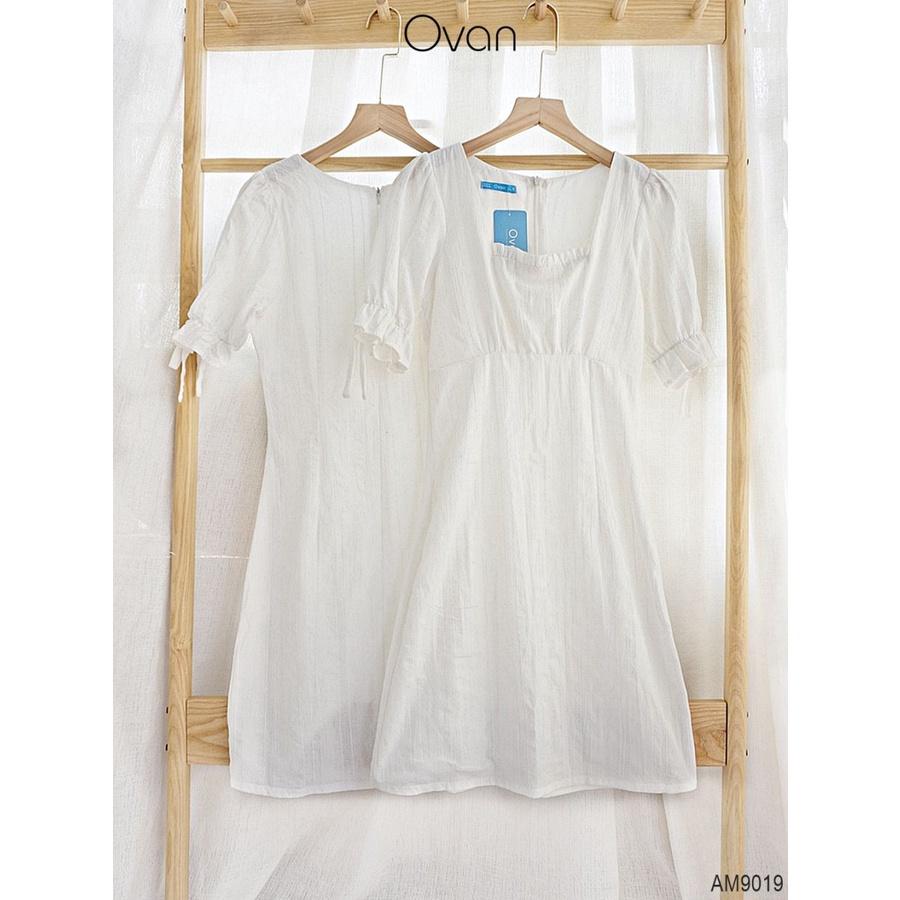 Đầm cổ vuông Nữ vải xô Ovanmade AM9019