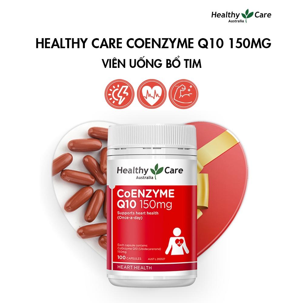 Bổ tim Úc Healthy Care CoEnzyme Q10 150mg giúp duy trì sức khỏe tim mạch, nâng cao sức khỏe chung - OZ Slim Store