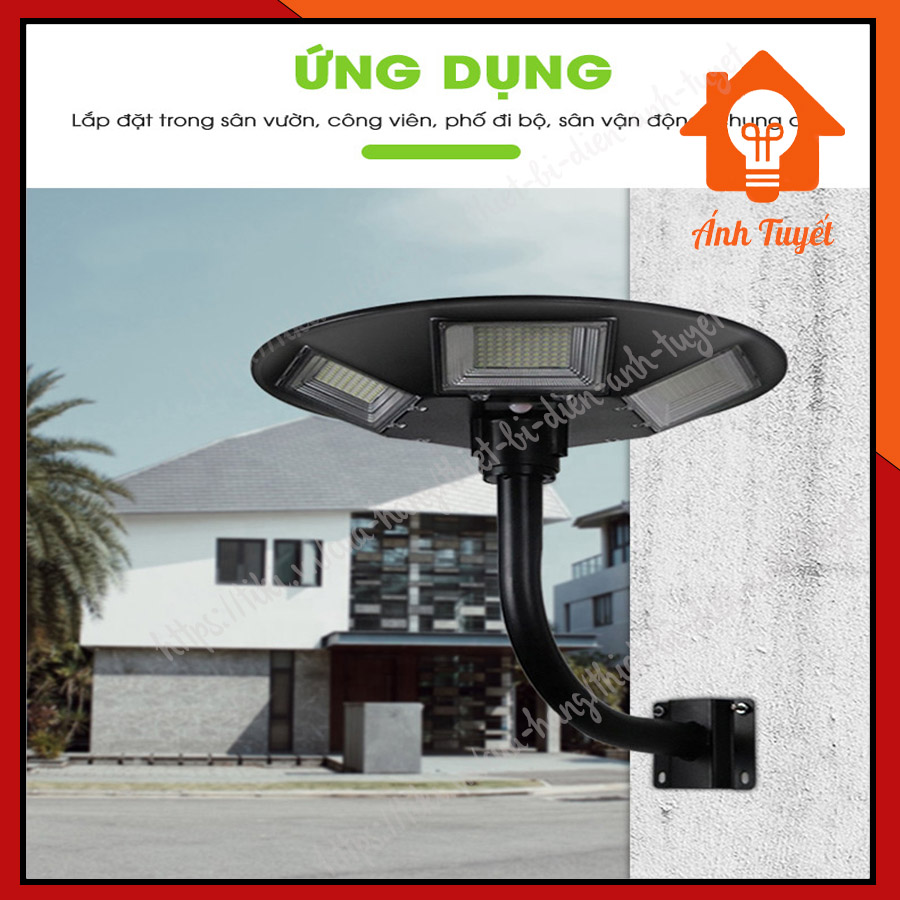 Đèn năng lượng mặt trời sân vườn, công viên UFO công suất 250W siêu sáng chống nước - Hàng chính hãng