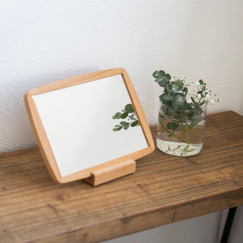 Gương để bàn VIVUDECOR GB01 100% gỗ tự nhiên