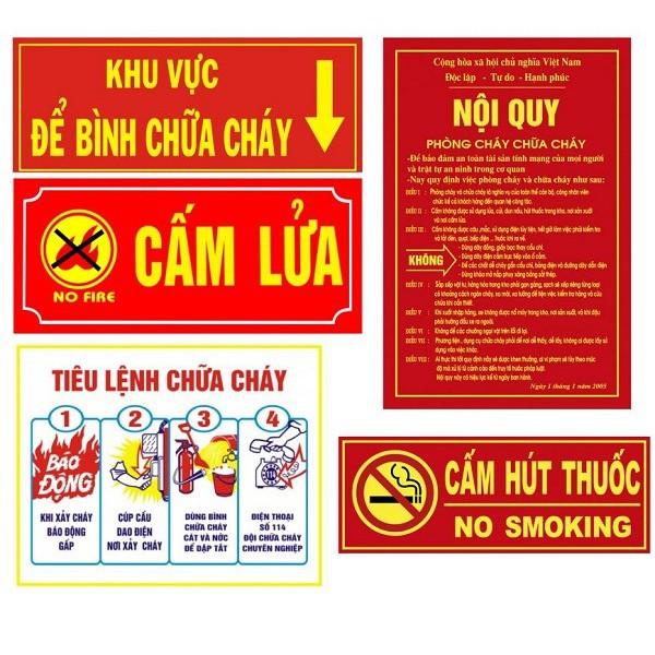 Bảng Nội Quy Phòng Cháy Chữa Cháy - Kèm Tiêu Lệnh (Bằng Thiếc)