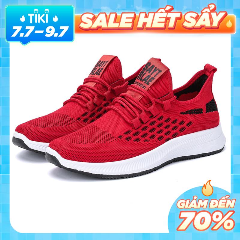 Giày Thể Thao Nam, Giày Sneaker Nam Màu Đỏ Đế Êm Nhẹ S360