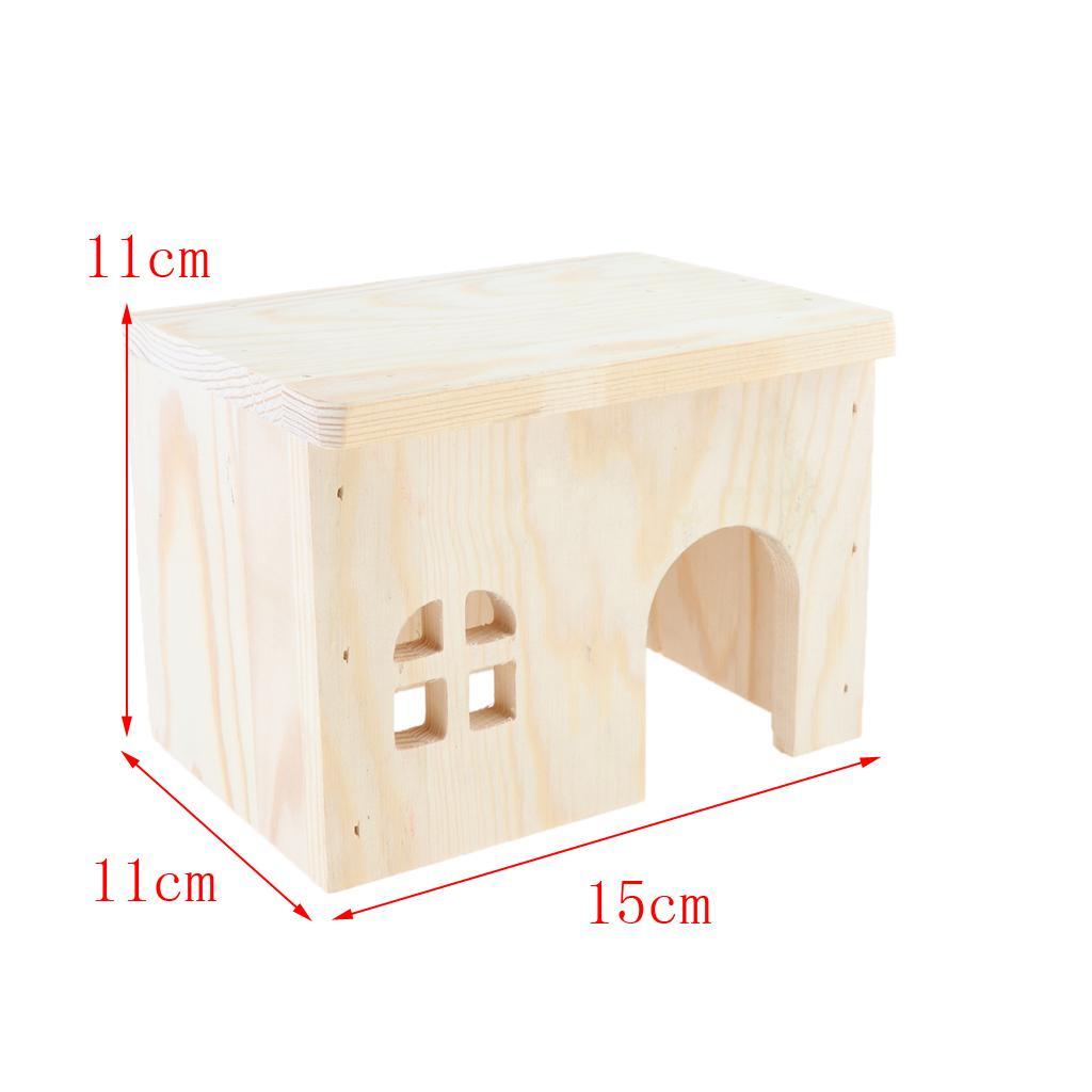 Wooden Hamster House Hideout Hut Hideaway  Toys Chews for Small