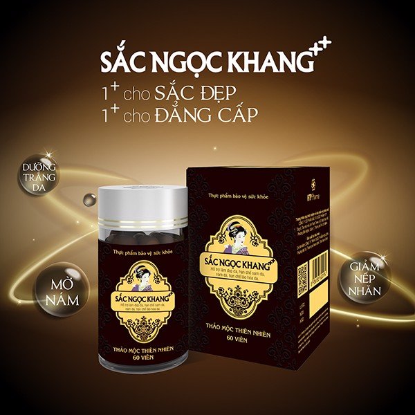 Viên Uống Sắc Ngọc Khang ++ chống lão hóa da, giảm nám, tàn nhang cao cấp (Hộp 60 Viên)