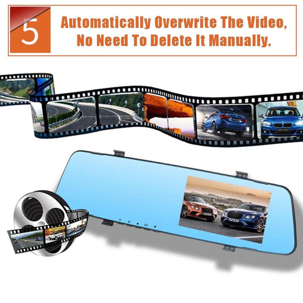 Gương chiếu hậu tích hợp camera HD 1080P&480P 4.3 Inch cho xe hơi