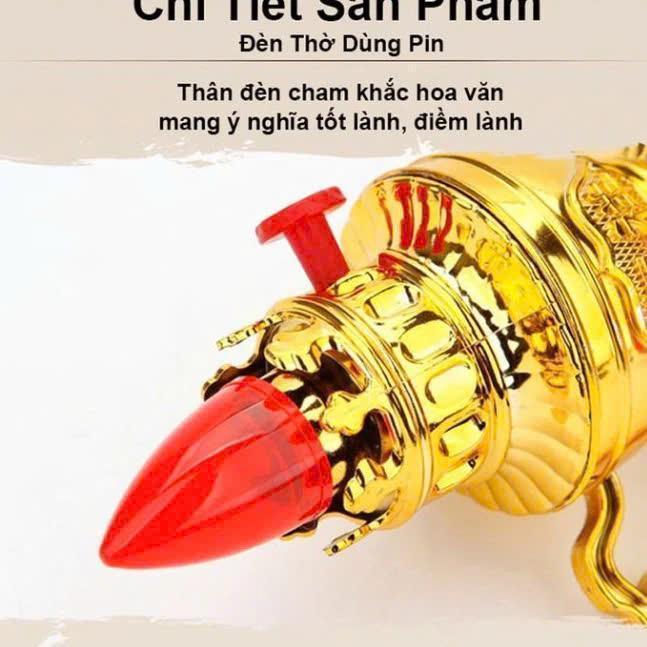 Cặp Đèn Thờ Vĩnh Cửu Sử Dụng Pin - Combo 2 Đèn Bàn Thờ Đẹp, Tôn Nghiêm Decor Decor Phòng Trang Trí Nhà