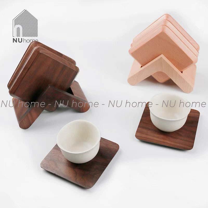 nuhome.vn | Đế lót ly bằng gỗ cao cấp đẹp mắt, được thiết kế sáng tạo mang phong cách nhật bản, bộ 6 đế lót gỗ tự nhiên