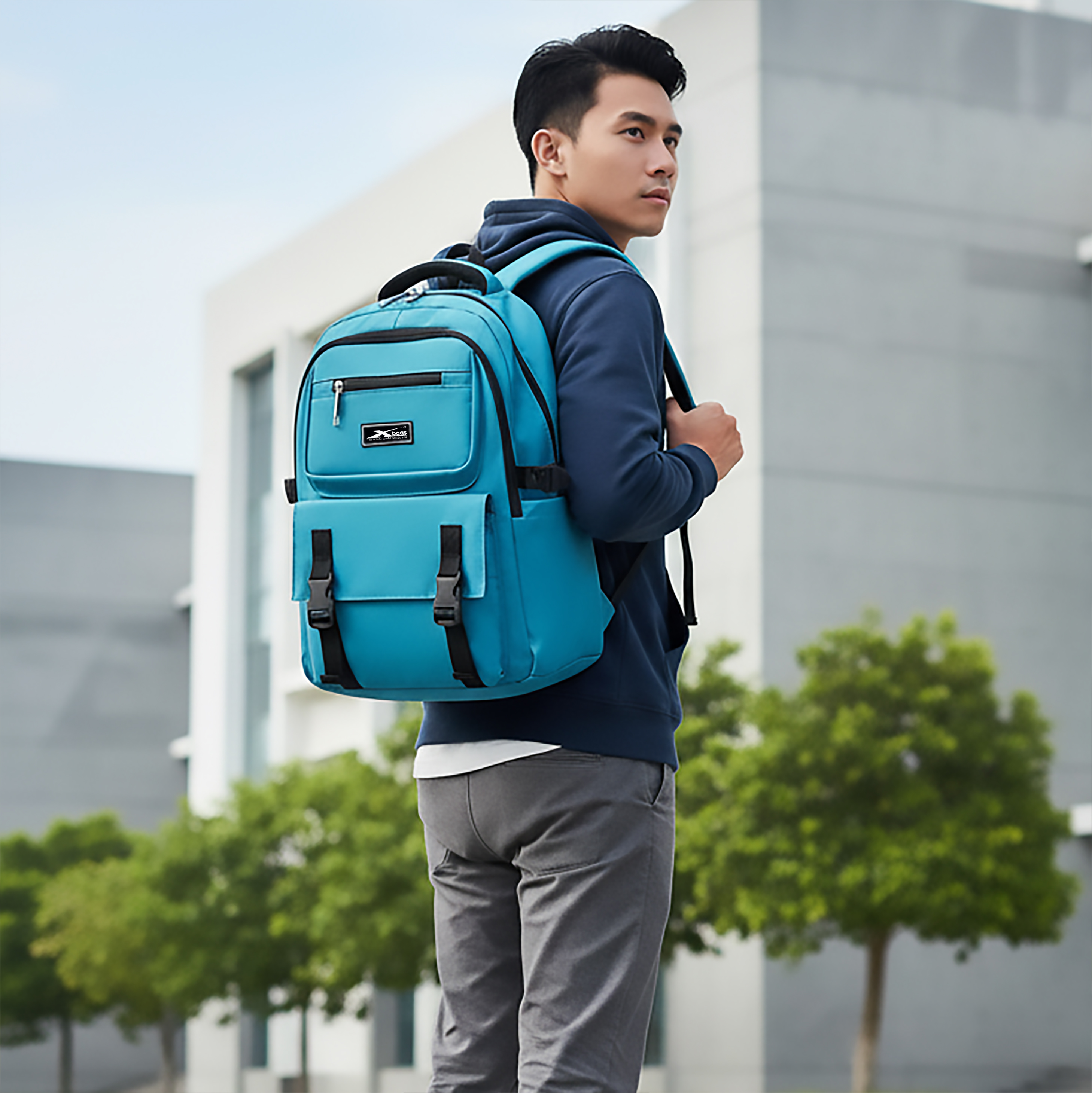 Balo Học Sinh Chống Nước Xbags Sea Blue – Balo Trung Học Cao Cấp, Nhiều Ngăn, Thanh Lịch XB3201!