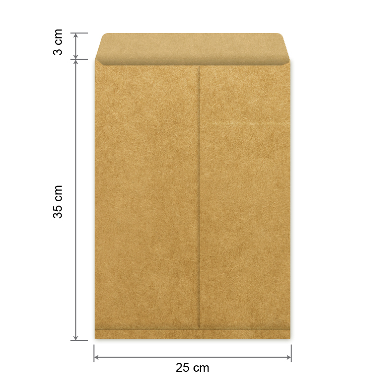 BAO THƯ GIẤY KRAFT A4 - 25X35CM - LOẠI TỐT - 100 CÁI/ XẤP - NẮP KHÔNG KEO